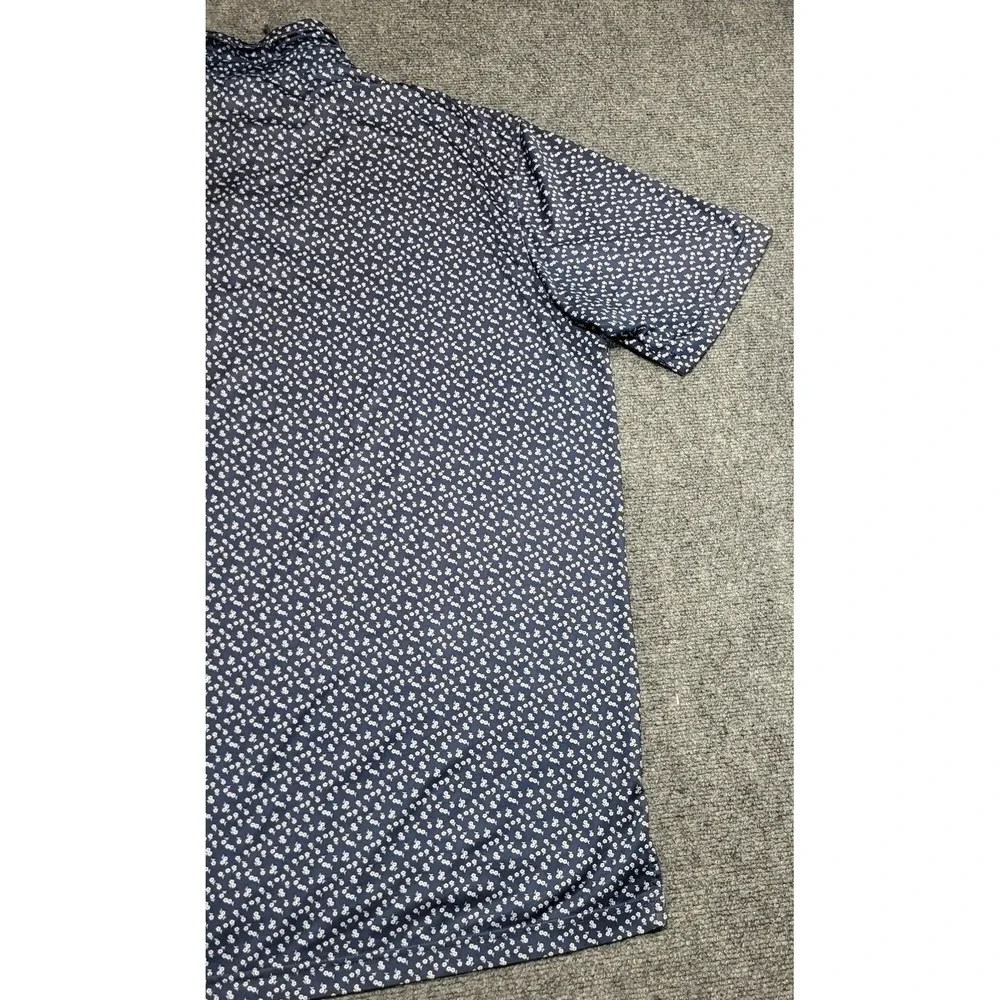 Peter Millar Crown Summer Comfort Blue Floral Performance Jersey Golf Polo Sz XL
